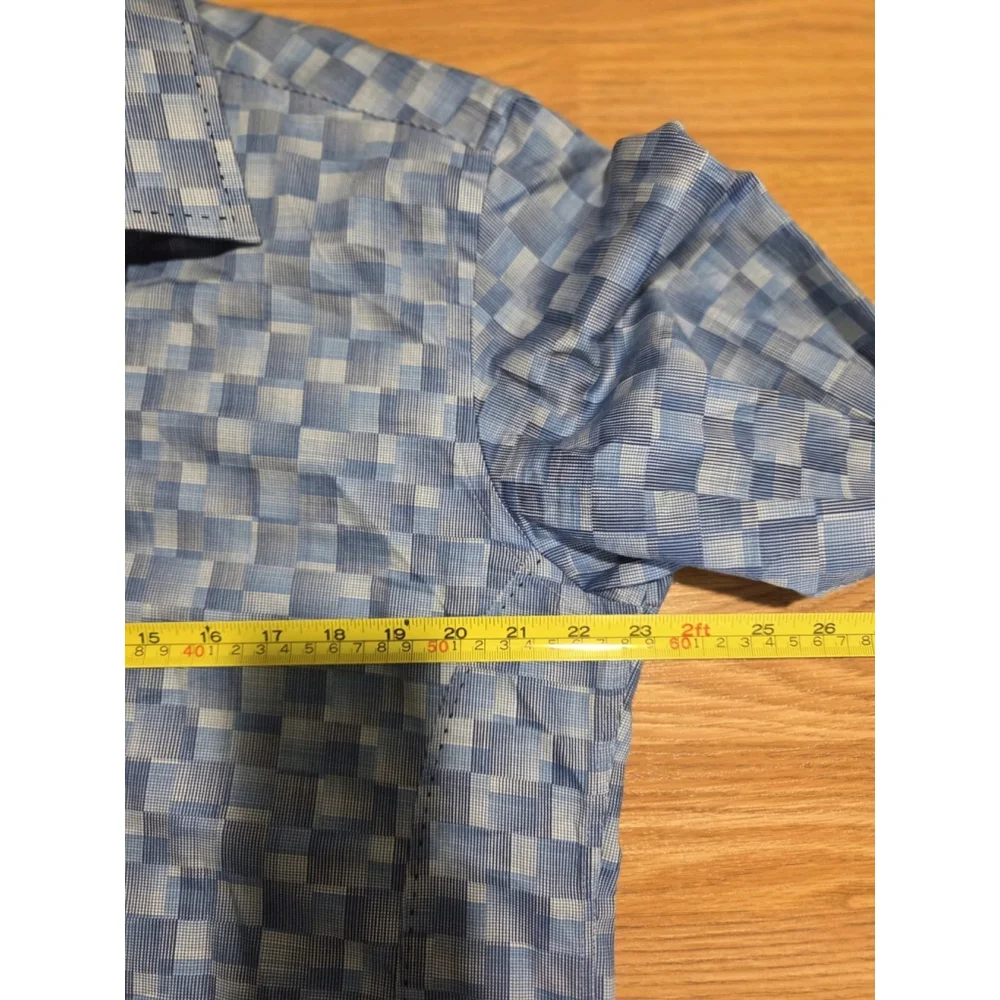 Au Noir Men Long Sleeves Shirt Size 5 Blue Pre-Owned - Picture 9 of 9